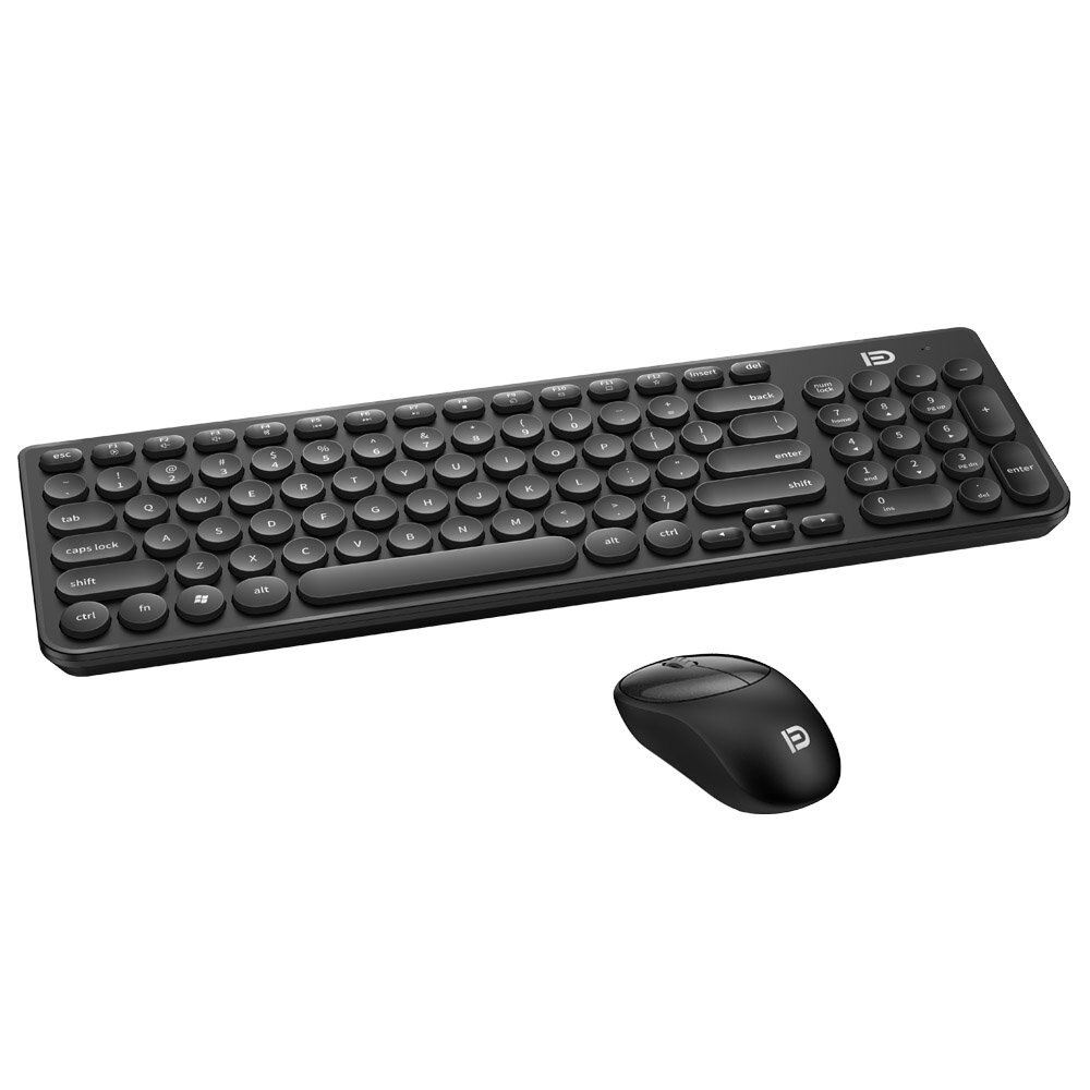 Stille trådløst tastatur mus combo 2.4 ghz trådløst sødt rundt nøglesæt smart strømbesparende hviske til bærbar computer, computer og mac