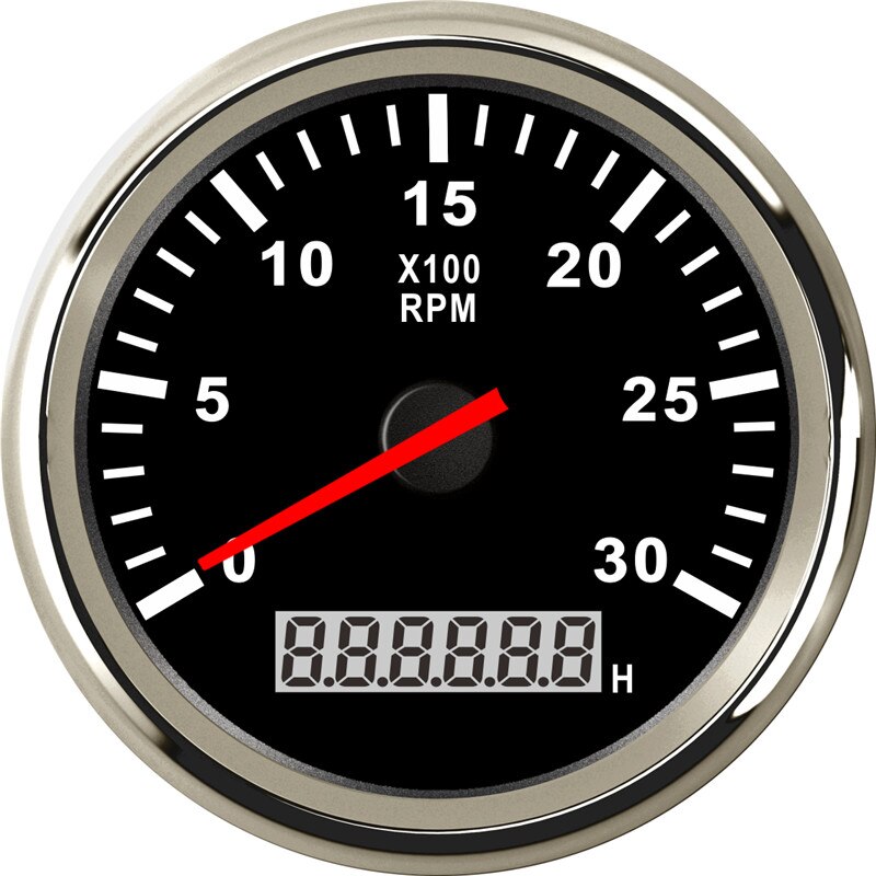8000 rpm Drehzahlmesser Stiefel Auto Marine Tacho Meter mit LCD Betriebsstundenzähler Auto-Tachometer mit verrotten hintergrundbeleuchtung 12V Stiefel zubehör Marine: BS 3000 rpm