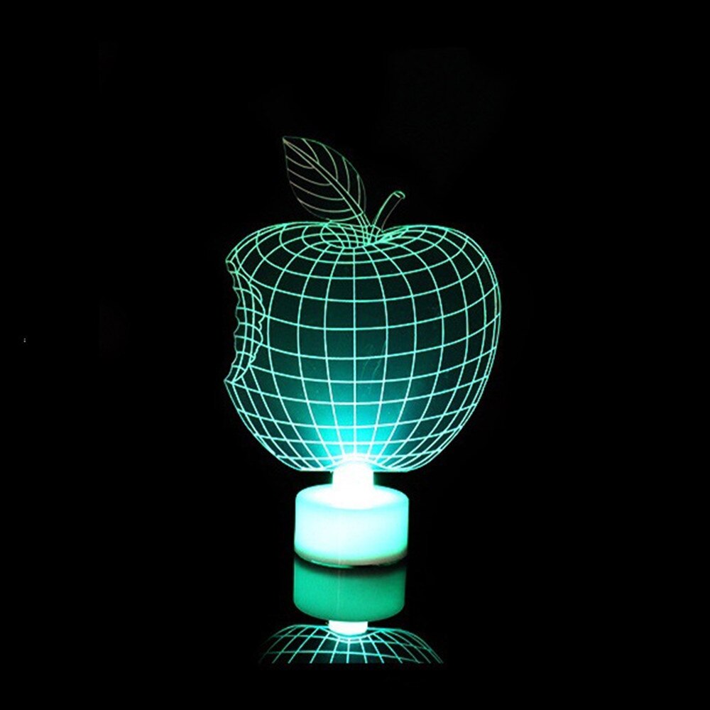 Árbol de Navidad que cambia de Color, luz LED de fibra óptica de colores, Mini árbol de Navidad con estrella superior, decoración de Navidad alimentada por batería: apple