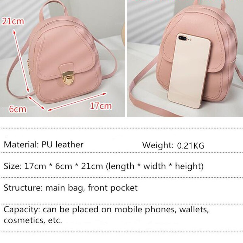 Korean Style Girls' Backpack Multi-Function Small Back Pack Women Shoulder Hand Bags Female Bagpack School Bag Pack