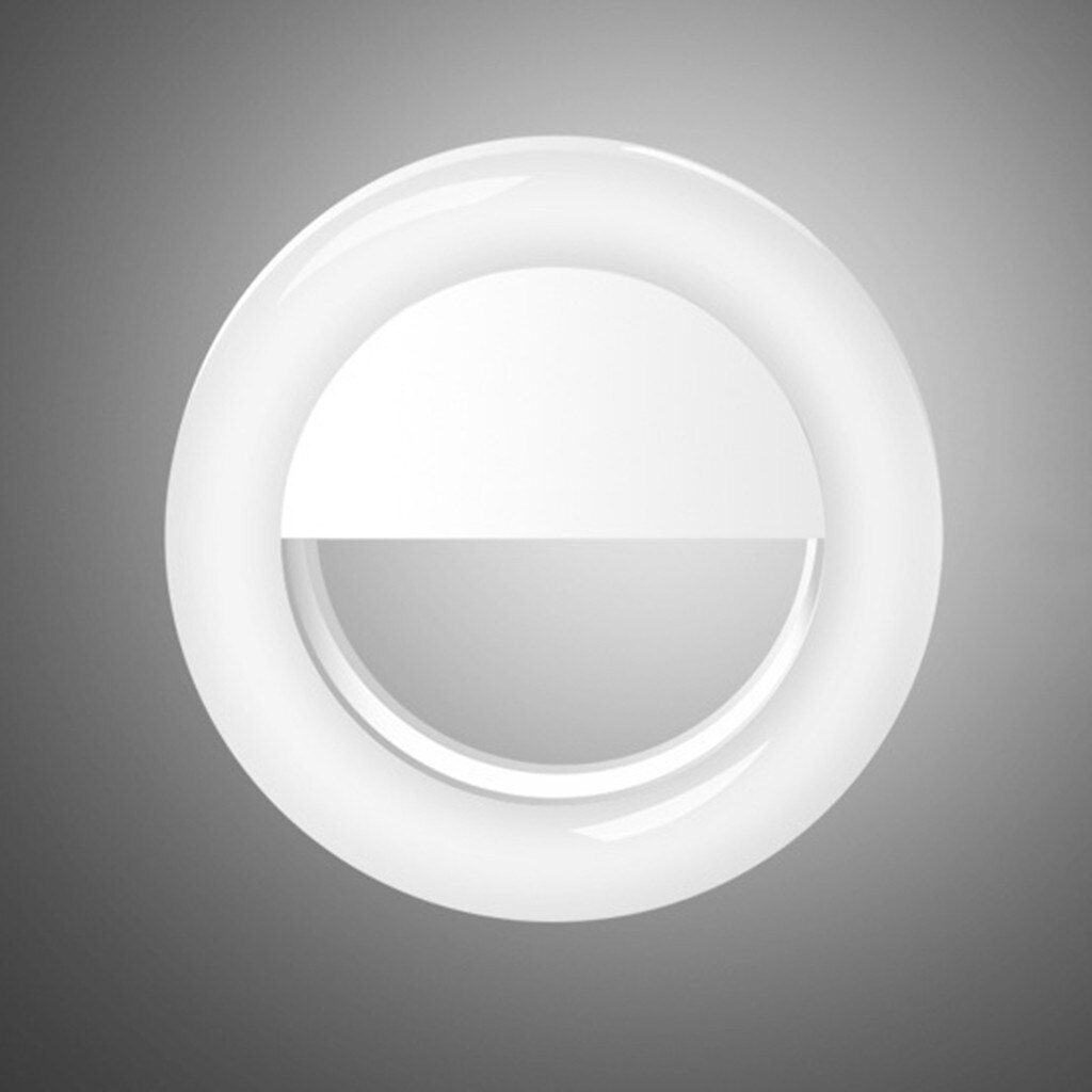 Portable Selfie Ring Light LED Ring Light Ring Stereo Fill Light 3-Level Brightness Light Phone Camera Support USB Charging: White