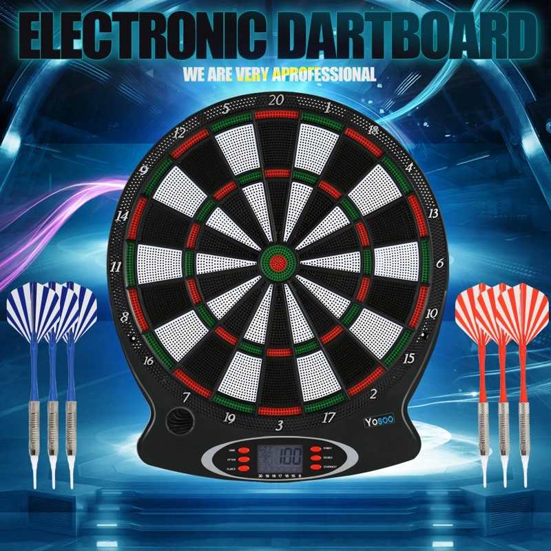 1pc Electronic Dartboard Electronic Hanging Dartboard LCD Scoring Indicator Dart Game With 6pcs Darts Indoor Games