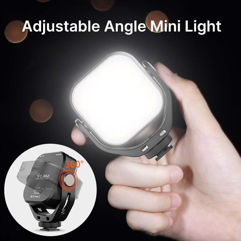 Vijim VL66 Led Video Licht Op Camera U-Stand En Softbox 360 ° Rotable Mini Oplaadbare CRI95 + 3200K-6500K Led Camera Licht Invullen