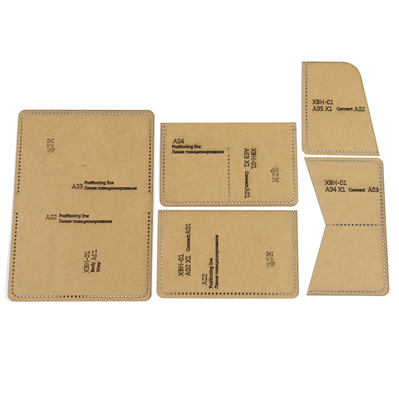 1 Set DIY Leather Handmade Passport Holder Double Card Storage Bag Sewing Pattern Hard Kraft Paper Stencil Template 10cm*15cm