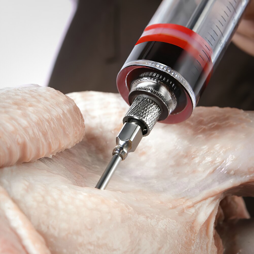 Vlees Injector Plastic Marinade Gebeitst Turkije Saus Injector Handmatige Spuit Keuken Kruiden Injector Voor Grill Keuken Tool
