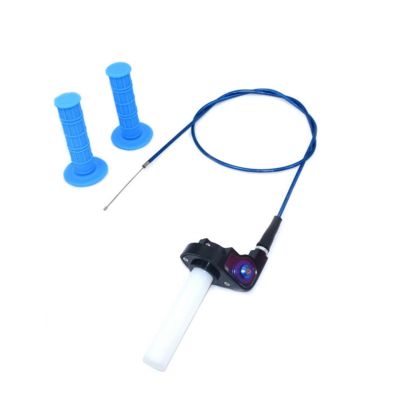 Handle Grip Motorcycle with 1/4 Quick Turn Throttle Dirt Pit Bike Motocross 7/8" Handlebar Hand Grips KTM CRF kayo Chinese bike: Blue-blue