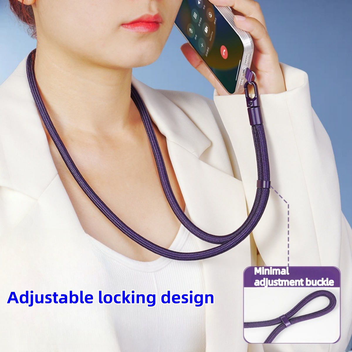 Universelles Telefon-Lanyard mit Clip, verbessert, Anti 360° ° Drehbarer, verstellbarer Hals-/Umhängegurt für alle Handyhüllen