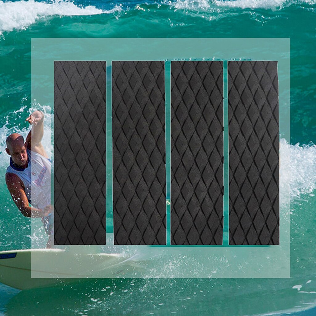 Surfen Surfboard Traction Pad Staart Pads Dek Grips Surf Water: Black