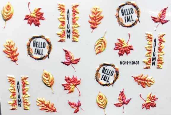 3D Acrylic Engraved Nail Sticker Winter colorful flowers birds love desgin Water Decals Empaistic Nail Water Slide Decals Z0260: 7