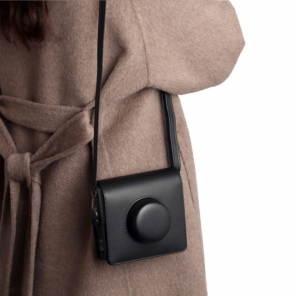 2025 Nowa torba na aparat do aparatu FUJIFILM instax WIDE Evo Pełna torba ochronna na aparat PU Skórzane etui z paskiem na ramię