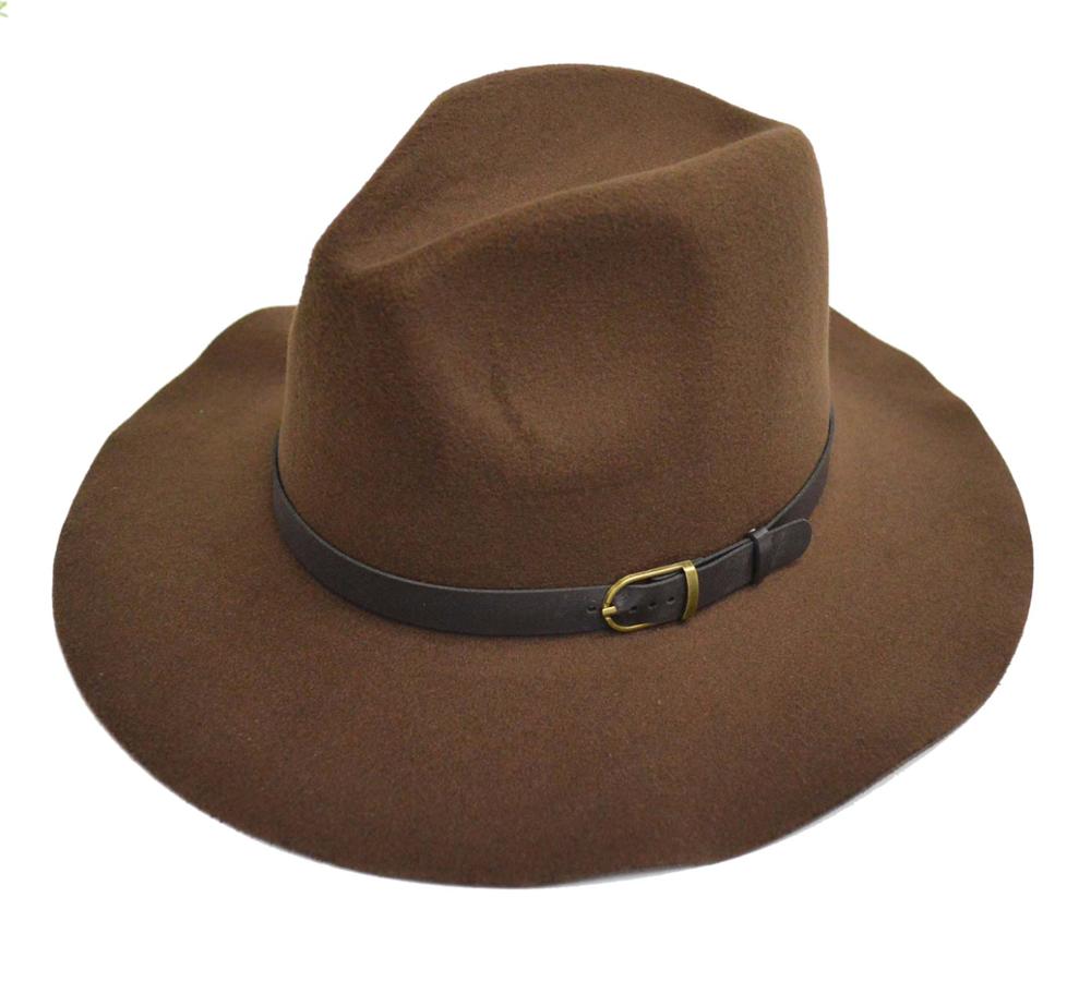 thumbnail image 2 of Women's Trilby Fedora Hat – Cotton Felt Wide Brim Vintage Jazz Cap With Belt 2 of 5