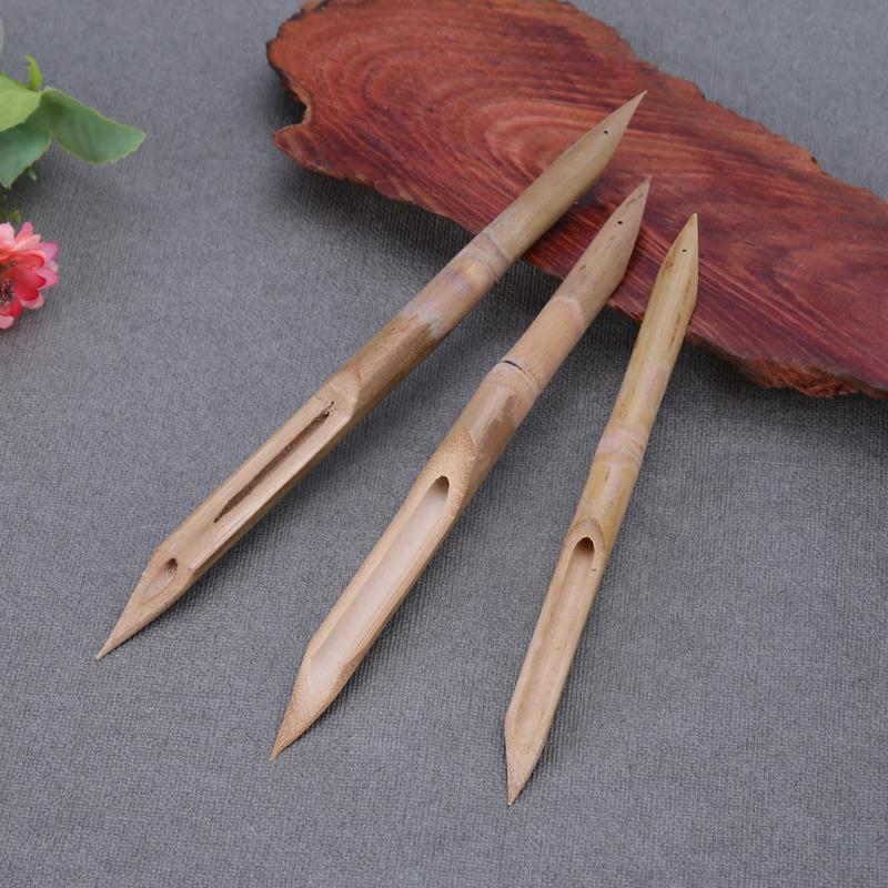 3 pièces/ensemble outils de poterie en argile polymère fort stylo en bambou dur façonnage stylos à roseaux en bambou façonnage d'outils en céramique