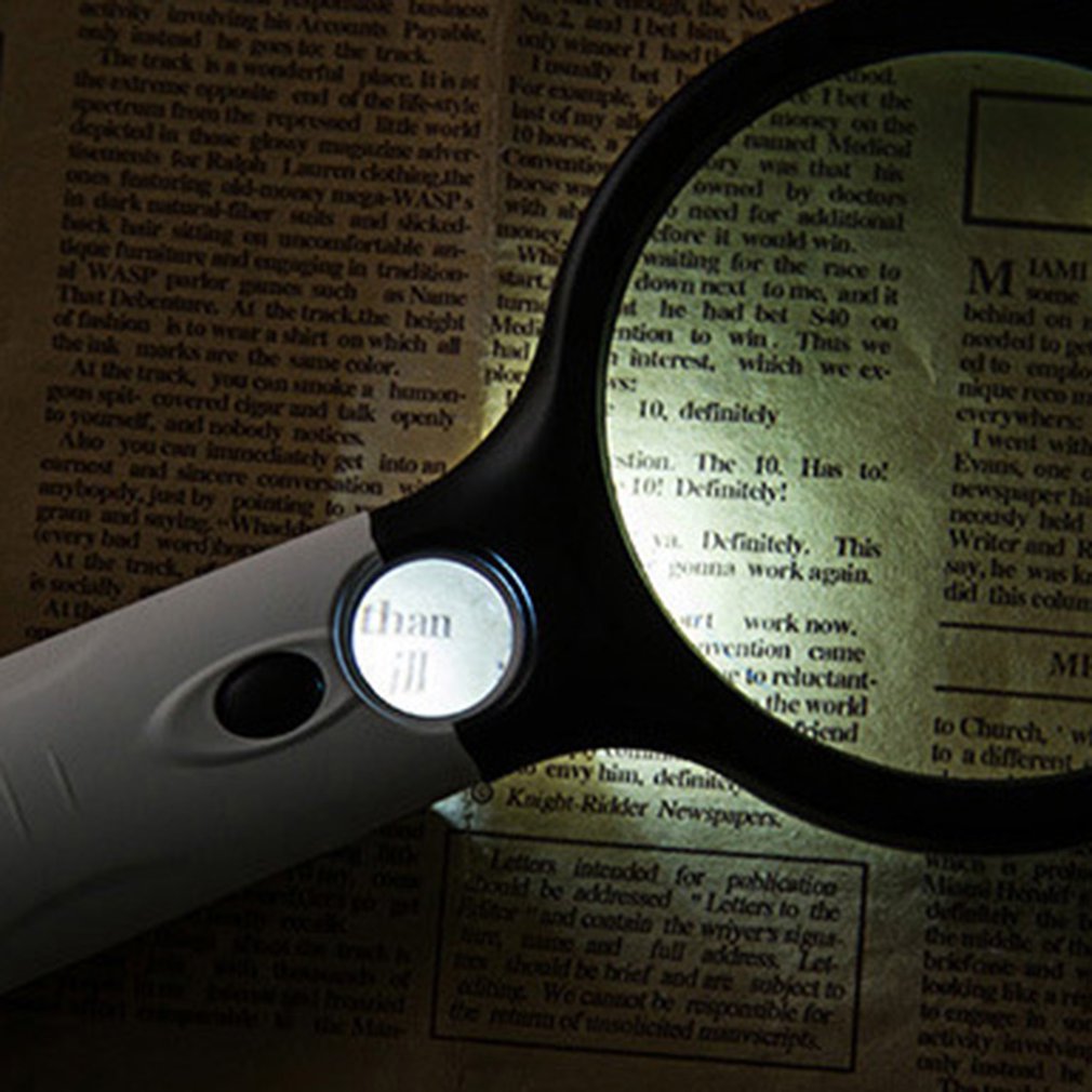 Handheld 3X 45X Illuminated Magnifier 3 LED ABS Body Microscope Reading Magnifying Glass Aid for Seniors loupe