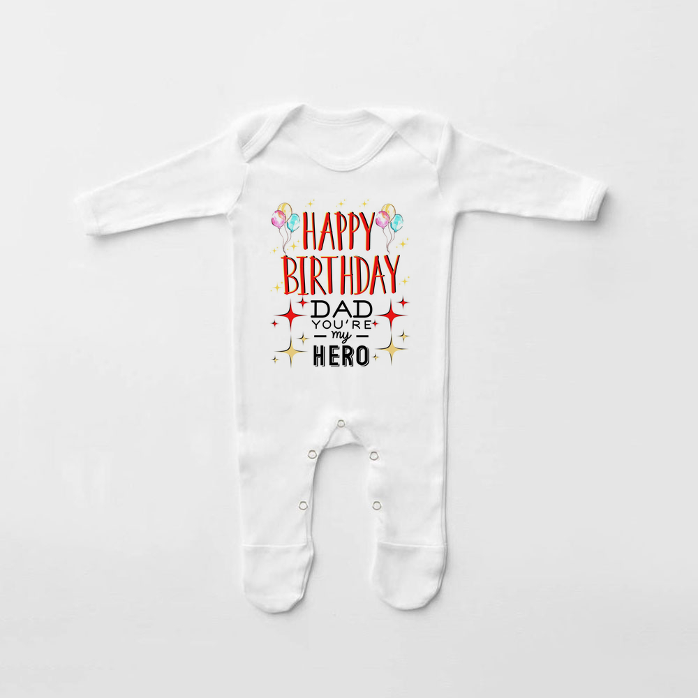 Babygrow-traje de dormir con estampado de feliz cumpleaños para papá, traje para bebé que viene a casa, de ducha para recién nacido, pijama infantil: Castaño / 3M