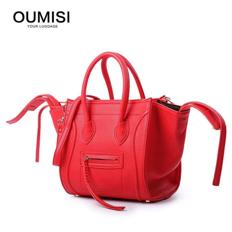 Bolso trapecio de alas de estilo a la , bolso de mujer de gran capacidad, bolso sonriente de superior
