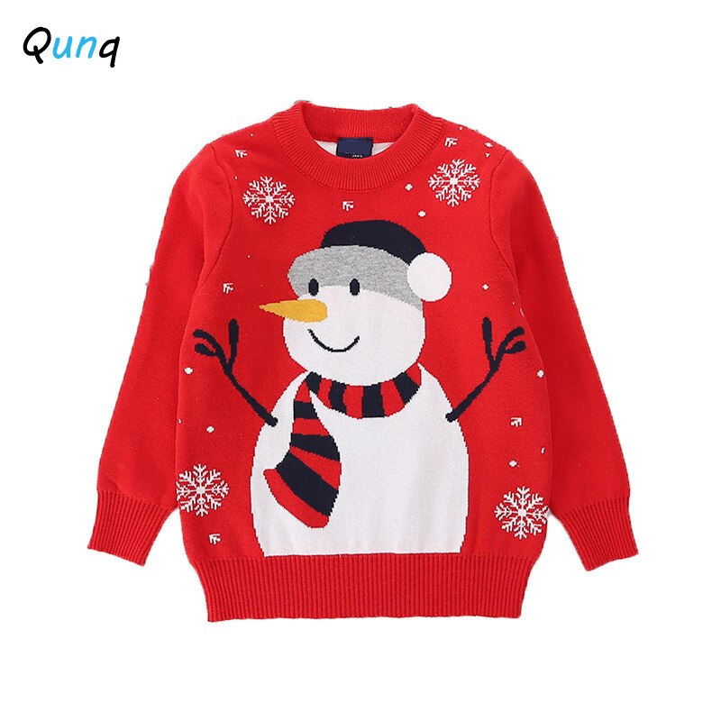 Snowman Pattern Girls Sweater 2 3 4 5 6 Year Old Baby Toddler Children Knitting Tops Clothes Fall Winter Christmas Kids Pullover