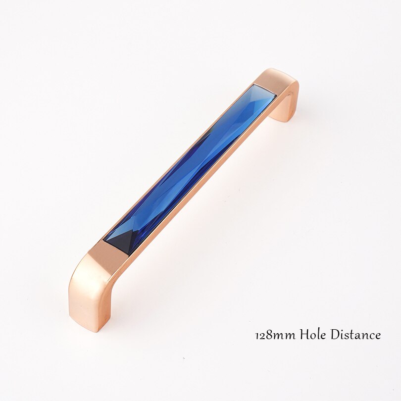 3.5/5.0 ''Crystal Handvat Schuifdeur Handgrepen Voor Meubels Kastdeur Lange Handvat Kledingkast Pull: O-Blue-128