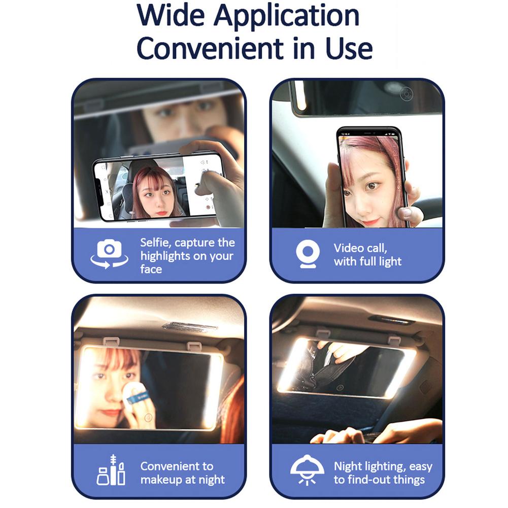 Car Makeup Mirror Auto Sun Visor Mirror Large Car Makeup Sun-shading Mirror Car Cosmetic Mirror Vanity Mirror Auto Supplies