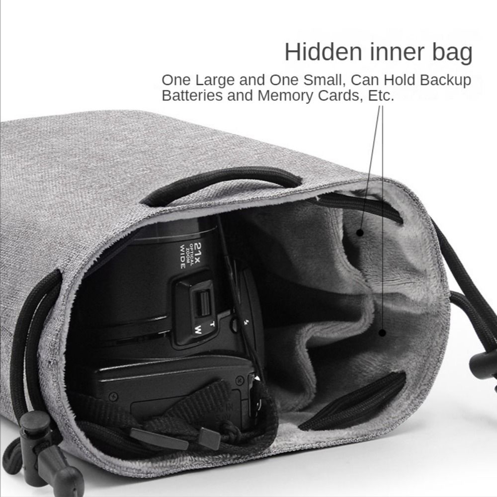Adjustable Strap Camera Storage Bag Inner Bag Dustproof DSLR Drawstring Bag Handbag Waterproof Photography Protective Bag