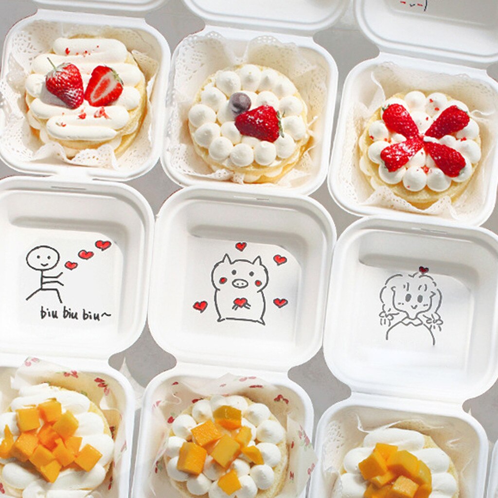 Bento Box Wegwerp Lunchbox Burger Sushi Snack Box Gebakken Cake Box Magnetron Thuis Draagbare Lunchbox 10 Pack