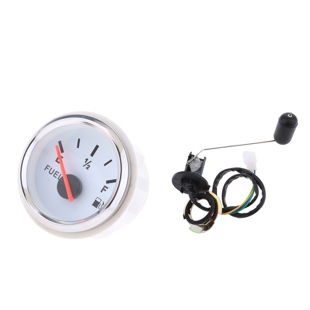 2 inch 52mm Marine Dash Mounted Fuel Lever Gauge & Sensor - E-1/2-F Indicating Range (33 to 240ohm)