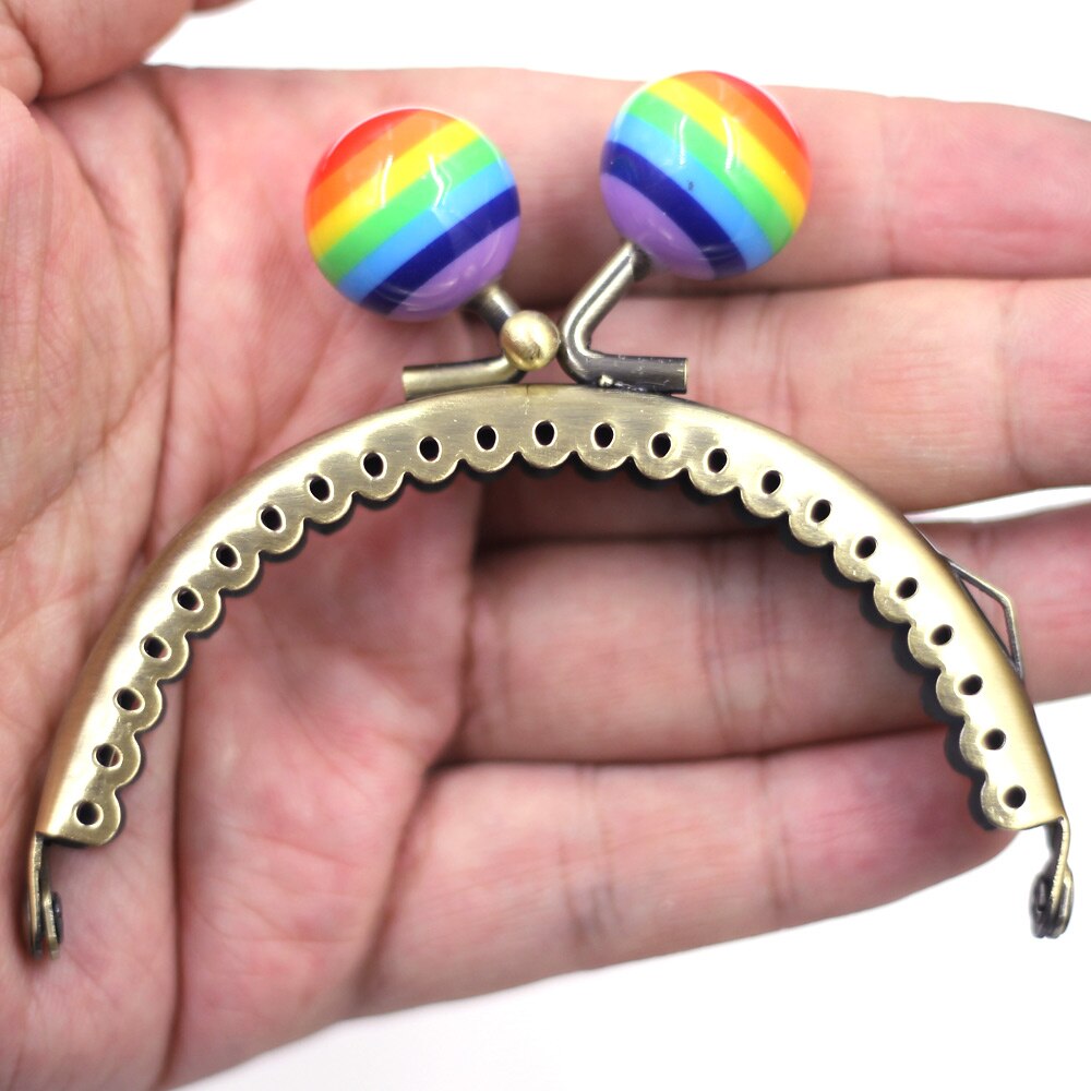 Resina redonda cabeça arco do laço de lótus retângulo quadro beijo fecho bloqueio alça metal bolsa bolsa carteira diy acessórios 6 estilos: 8.5x7cmA