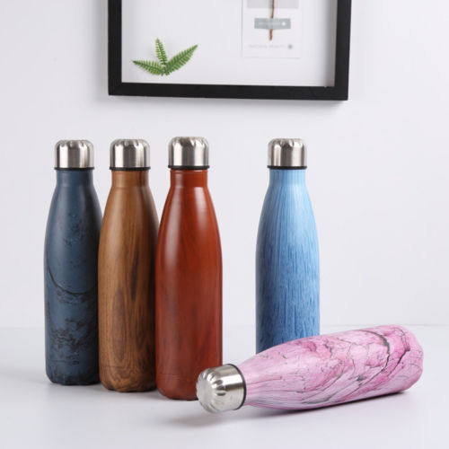 500ML bouteille d'eau vide isolé flacon Sport thermique froid froid tasse en acier inoxydable tasse en marbre tête tasse