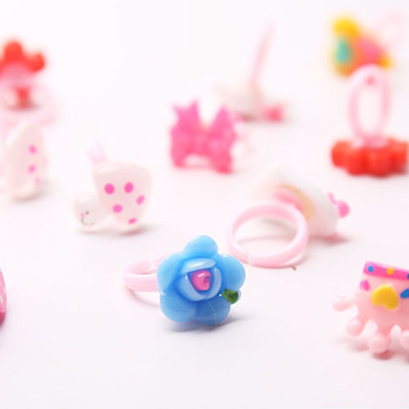 Girls Ring Jewel Cartoon Animal Styled Rings with Heart Shape Storage Case
