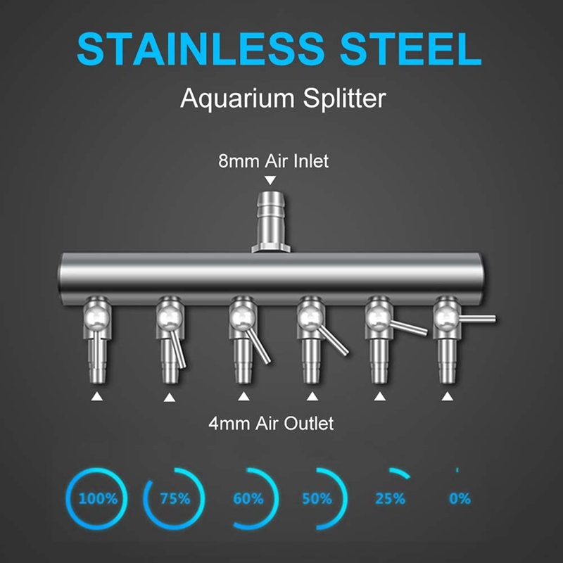 Aquarium Air Flow Splitter Fish Tank Air Regelklep Zuurstof Distributeur Aquarium Luchtpomp Accessoires 6 Manier