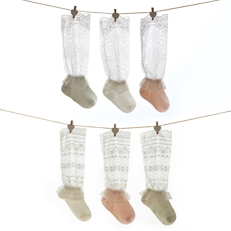 Balleenshiny Sommer Baby Anti-moskito Spitze Baby Socken Dünne Abschnitt Gittergewebe Atmungs Gekämmte Baumwolle freundlicher Mädchen Lange Rohr Knie socken