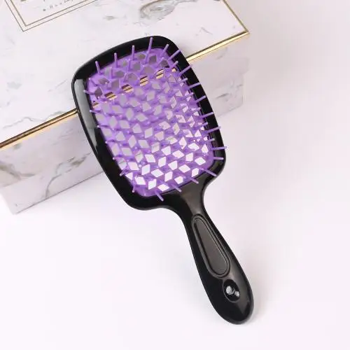 Detangling Brush Massage Combs Hollow Out Wet Curly Hair Brushes Tail Comb Set Edge Hair Brush Curly Hair Brush для волосся: Blue