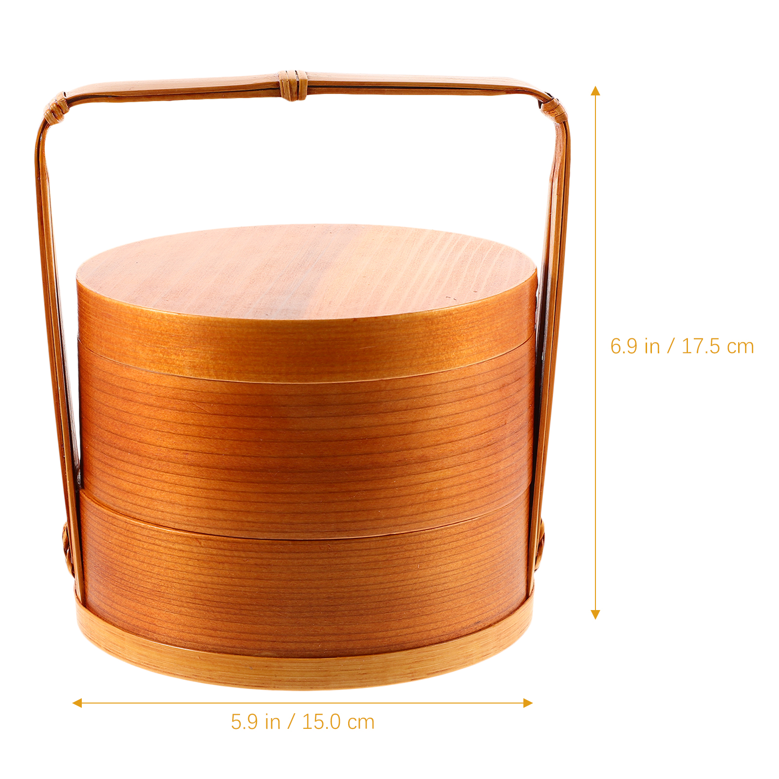 1pc trematbokser, bærbar sushibeholder, dobbeltlags lunsjboks til hjemmebruk, treboks, lunsj-sushiboks