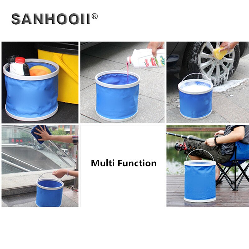 SANHOOII 11L Outdoors Vissen Essentiële Draagbare Opvouwbare Emmer Wasstraat Emmer Art Schilderij Borstel Wassen Kleur Willekeurige