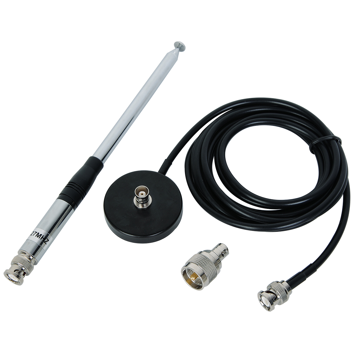 Abbree 27Mhz Bnc Telescopische 23/130Cm Antenne Met PL259 Mannelijke Adapter En Magnetische Basis Voor Cobra Midland uniden Cb Mobiele Radi