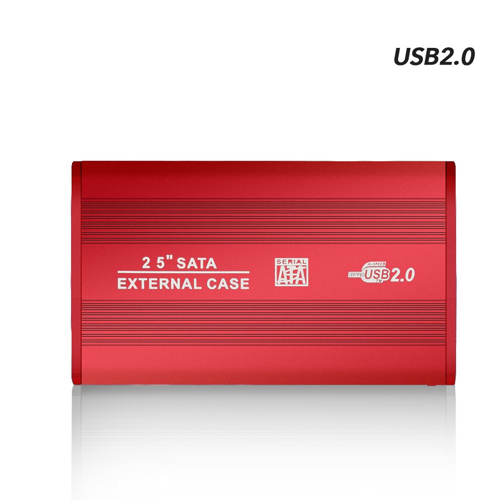 TISHRIC Hdd Case Usb 2.0 To Sata Support 8 TB External Hard Drive Case Hdd Enclosure Hard Disk Case 2 5 Hard Disk Enclosure: red