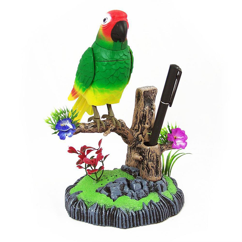Sound Voice Control Electric Bird Pet Toy Electric Simulation Induction Bird Cage Birdcage Toy: Pink