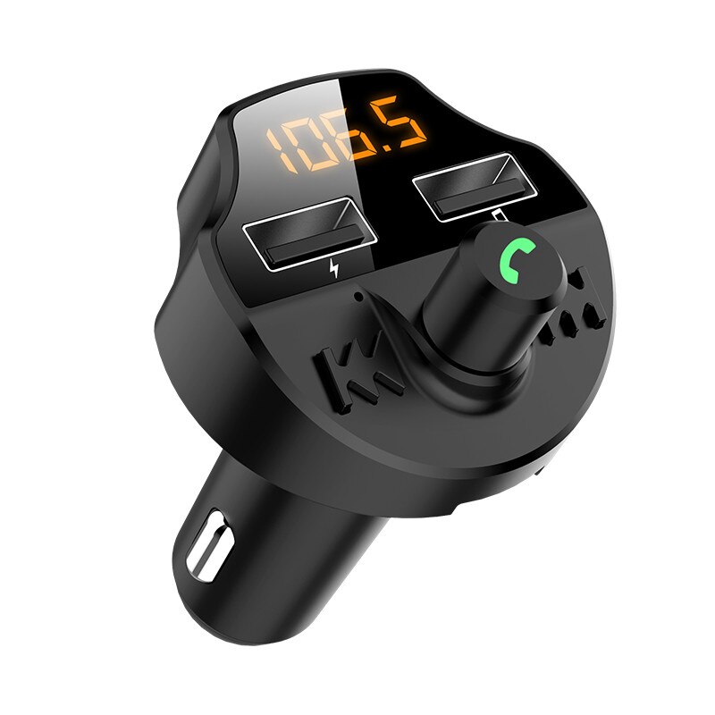 5.0 Bluetooth Adapter 2 Port USB Car Charger Lighter Slot Phone Charging FM Transmitter Car MP3 Player Bluetooth Receiver: Black