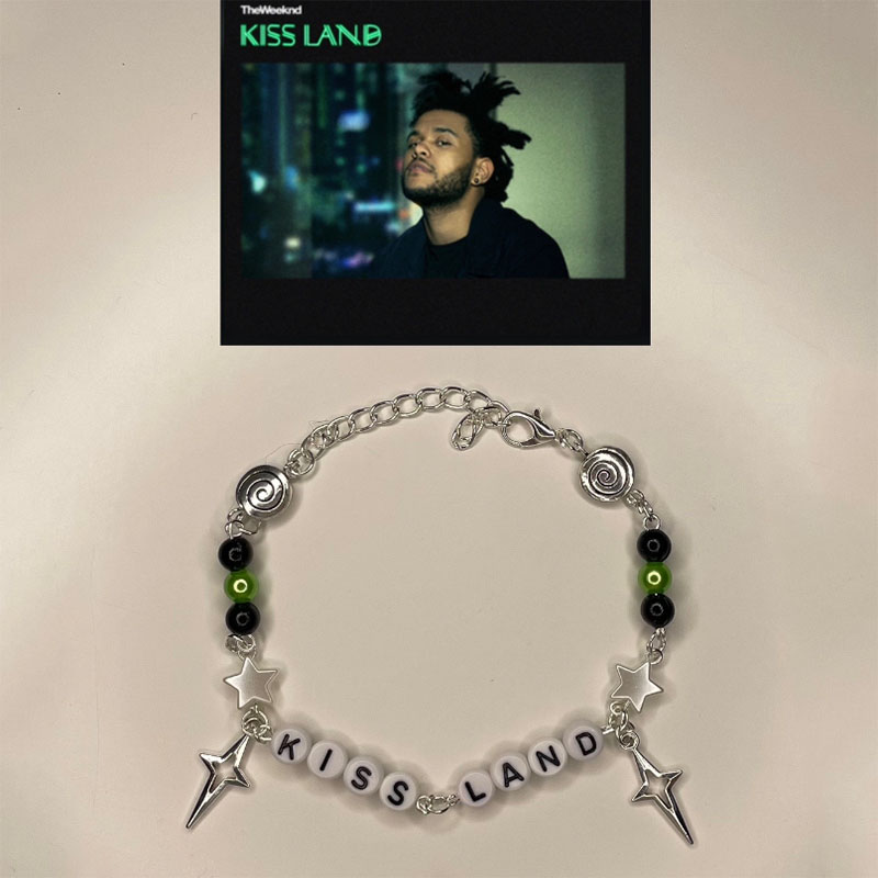 Handmade the weeknd bracelets No. 8 ball star beaded dice bracelet coquettish y2k gothic: Light Yellow Gold Color