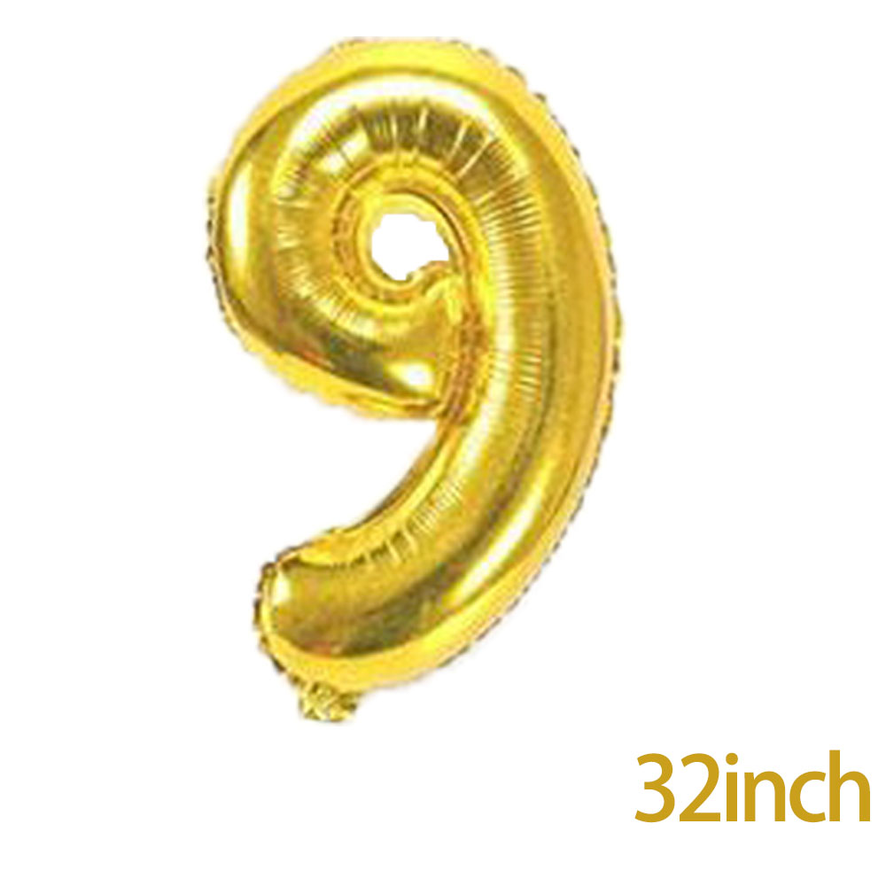 Anzahl ballons 32 zoll Baby Dusche Helium Folien ballon Gold Silber Rosa verrotten Blau Ziffer Globos Geburtstag Party Hochzeit ballon: Digital Ballon9