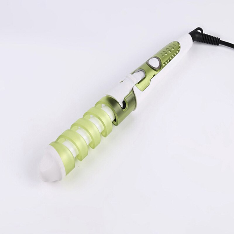Hair Curler Magic Spiral Curling Iron Fast Heating Curling Wand Electric Hair Styler Pro Styling Tool: Green