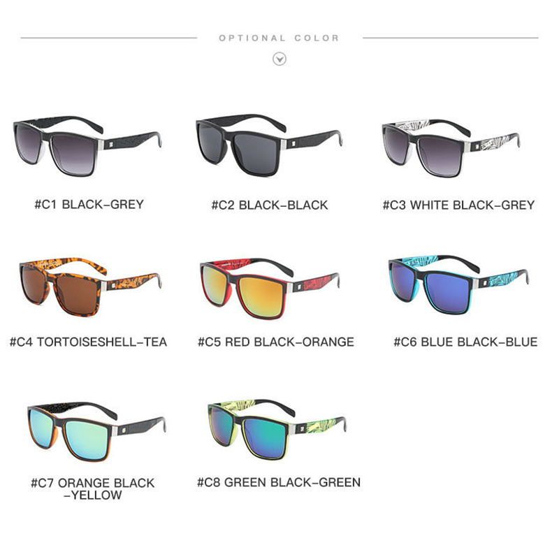 Lunettes de soleil polarisées pour hommes et femmes, classiques, carrées, sport en plein air, plage, pêche, , randonnée, conduite, UV400