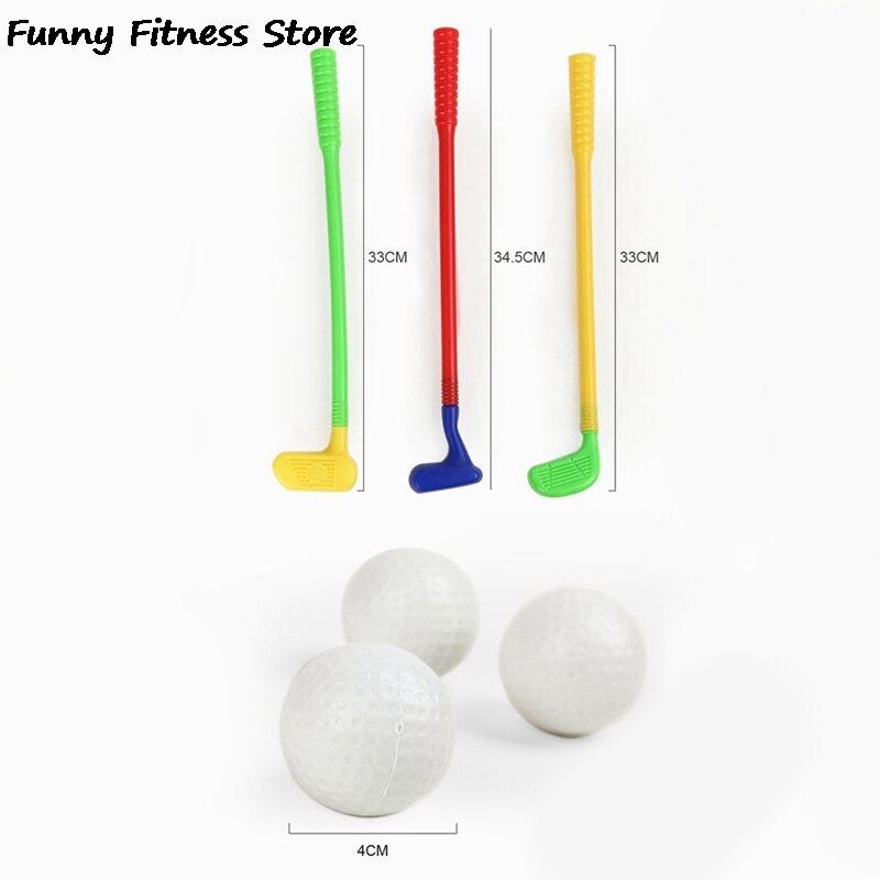 1Set Plastic Golf Speelgoed Voor Kinderen Grappige Sport Oefening Beginner Mini Putter Golf Club Kind Kids Bal Training Trainer set