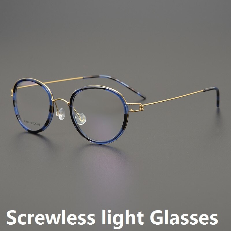 Denemarken Retro Ronde Brillen Titanium Brilmontuur Mannen Vrouw Schroefloos Ultralight Handgemaakte Recept Brillen Optische