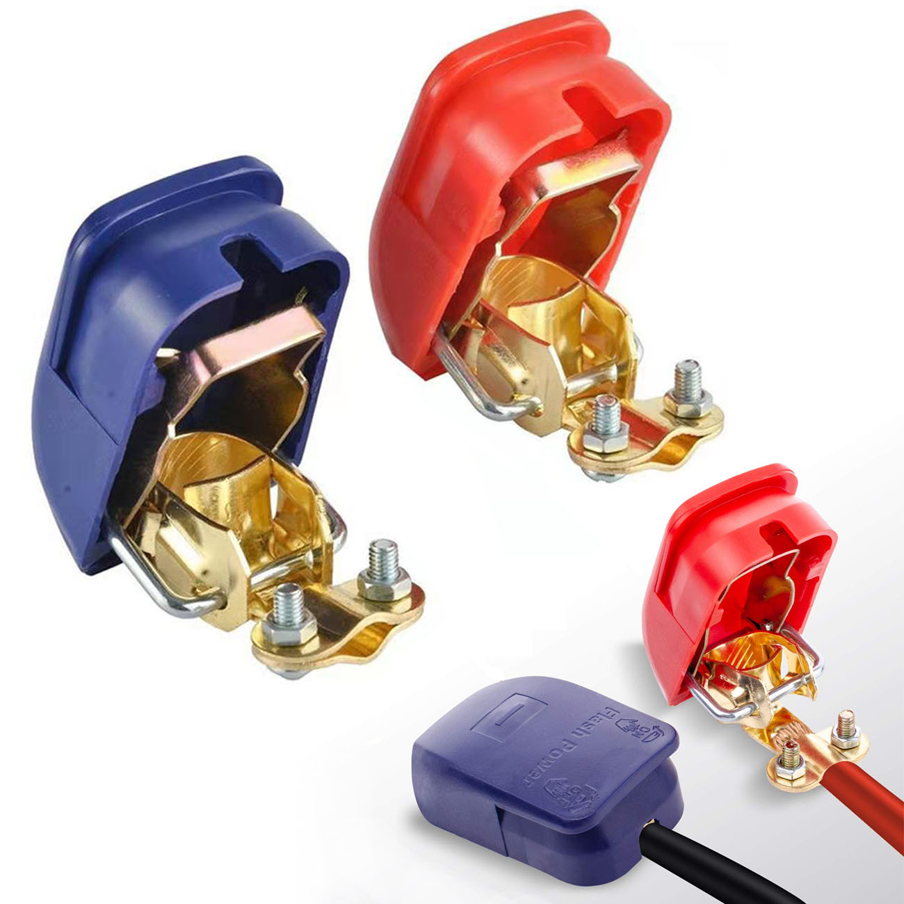 Conectores de terminales de batería de coche, desconexión de liberación rápida, extremos de Cable de batería positivo y negativo de 12V y 24V para coche tipo SAE/JIS, 2 uds.