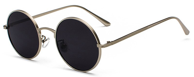 Kachawoo frauen sonnenbrille mit verrotten linsen runde metall rahmen Jahrgang retro brille sonne für männer unisex geburtstag: Silber- mit Schwarz