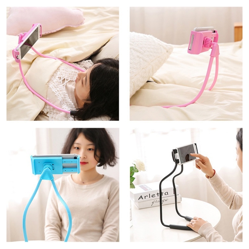 Soporte para teléfono móvil colgado en el cuello mejorado manos libres soporte para teléfono móvil Clip en la cama/mesa soporte
