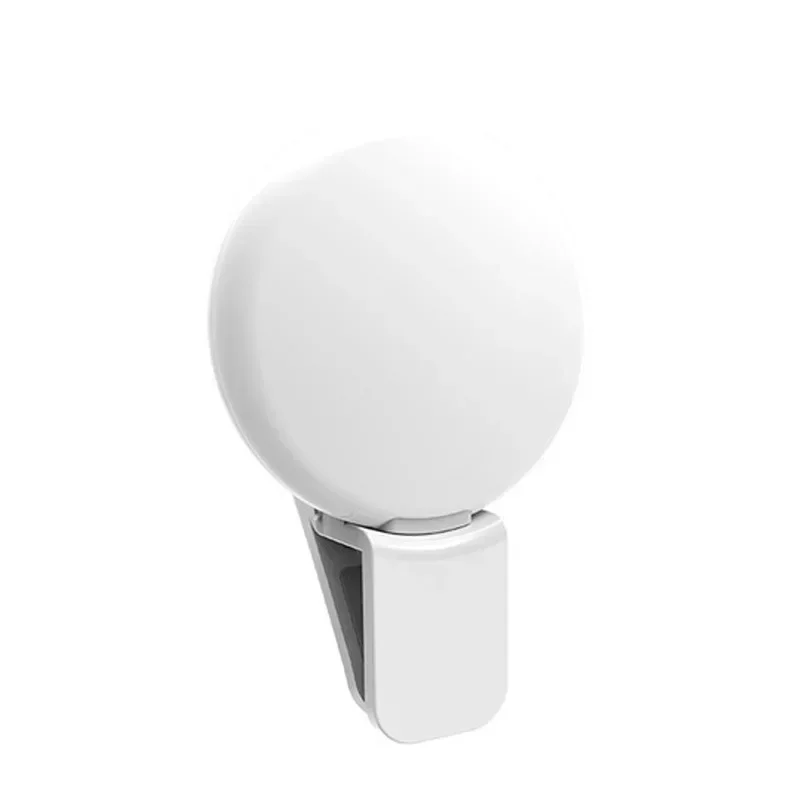 Mobile Phone LED Selfie Ring Light Portable Mini Durable Practical Three Stop Dimming Circle Photography Clip Fill Light: WHITE