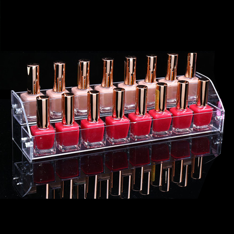 Household Storage Clear Multi Layers Nail Polish Rack Display Makeup Storage Organizer Shelf Cosmetic Makeup Organizer