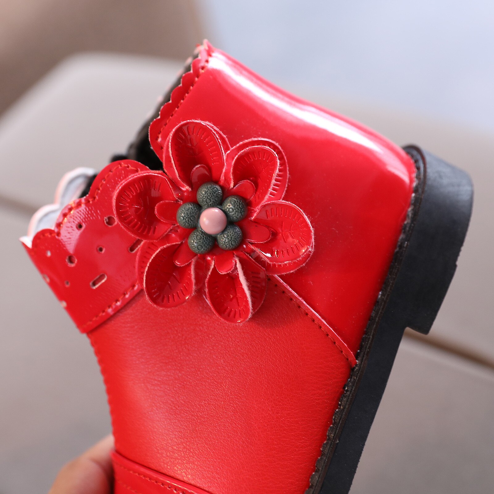 Crianças da moda infantil do miúdo da menina do bebê botas tornozelo inverno outono flor de couro esporte princesa festa casual curto bootie sapatos # g4