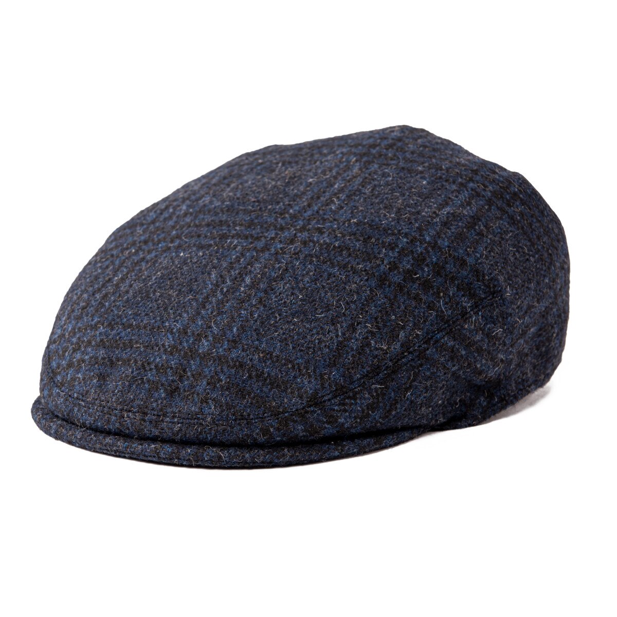 Feion – chapeau en laine mélangé pour homme, plat, à carreaux, collection été et automne, 721: Plaid Blue / 62 cm